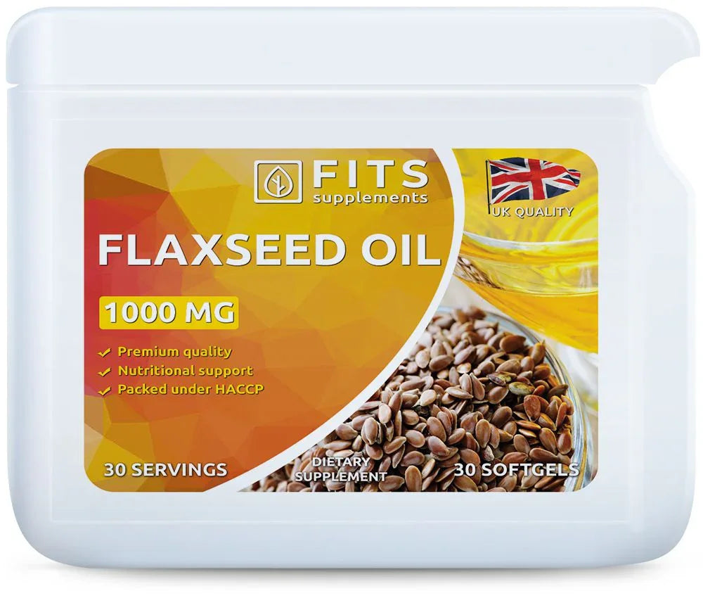 Flaxseed Oil 1000mg 30 softgels - FITS Dietary Supplements