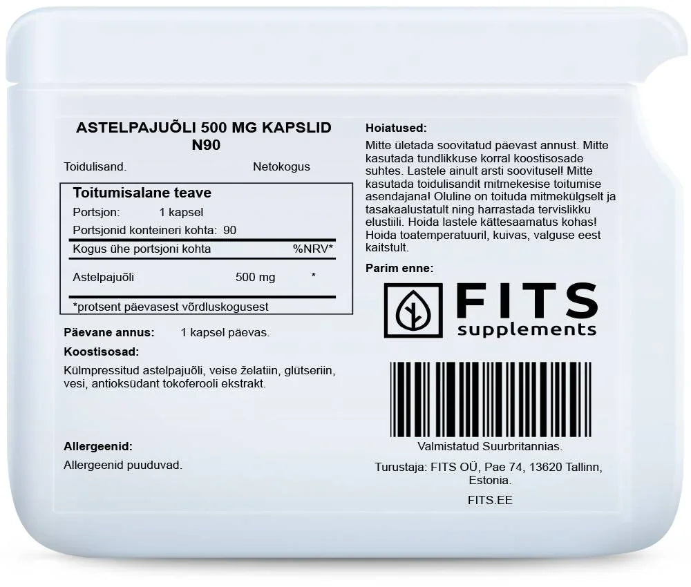 Sea Buckthorn Oil 500mg 90 softgels - FITS Dietary Supplements