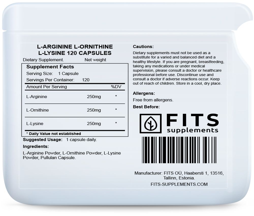 L-Arginin L-Ornitin L-Lizin 120 kapszula