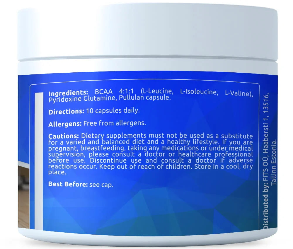 BCAA 4:1:1 with Glutamine and Vitamin B6 300 capsules - FITS Dietary Supplements