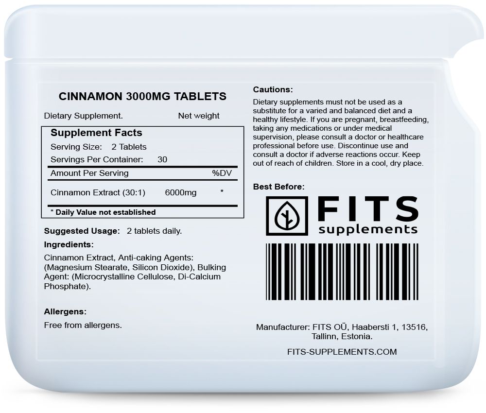 Fahéj 3000mg 60 tabletta