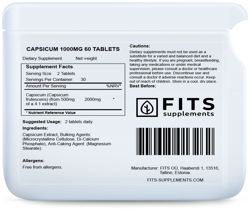 Capsicum 1000mg 60 tabletta