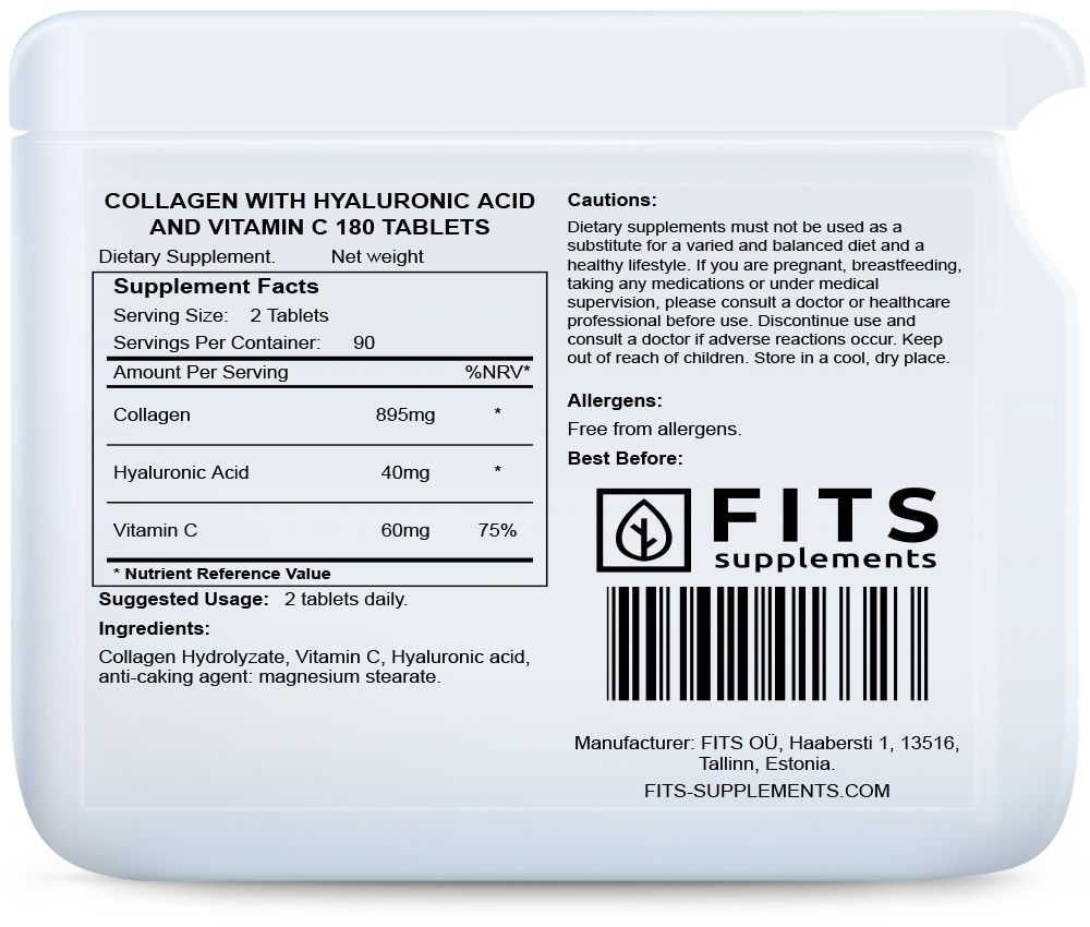Kollagén hialuronsavval és C-vitaminnal 180 tabletta