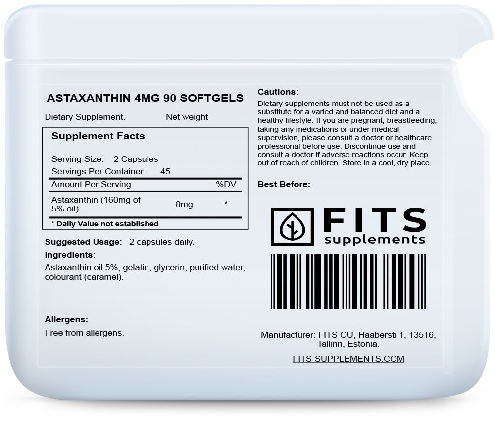 Asztaxantin 4mg 90 lágykapszula