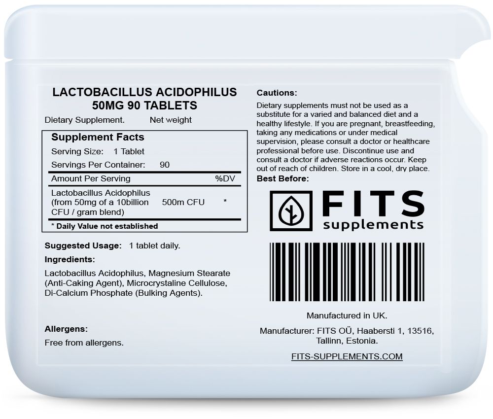 Lactobacillus acidophilus 50mg 90 tabletta