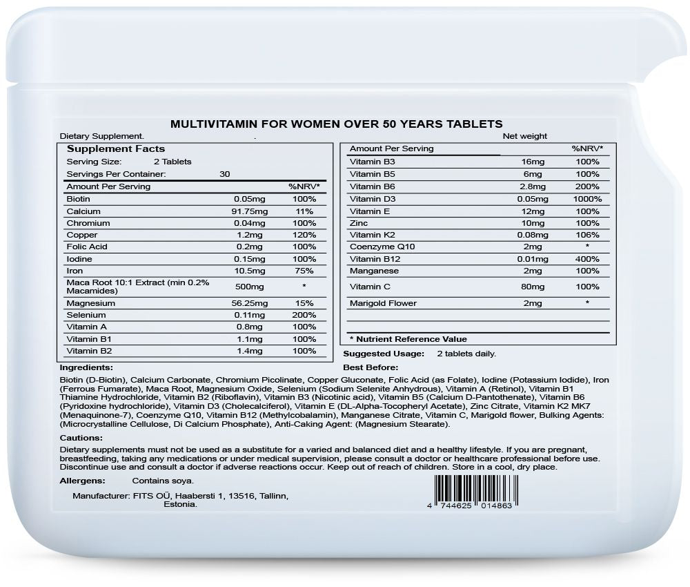 Multivitamin nőknek 50 év felett 60 tabletta