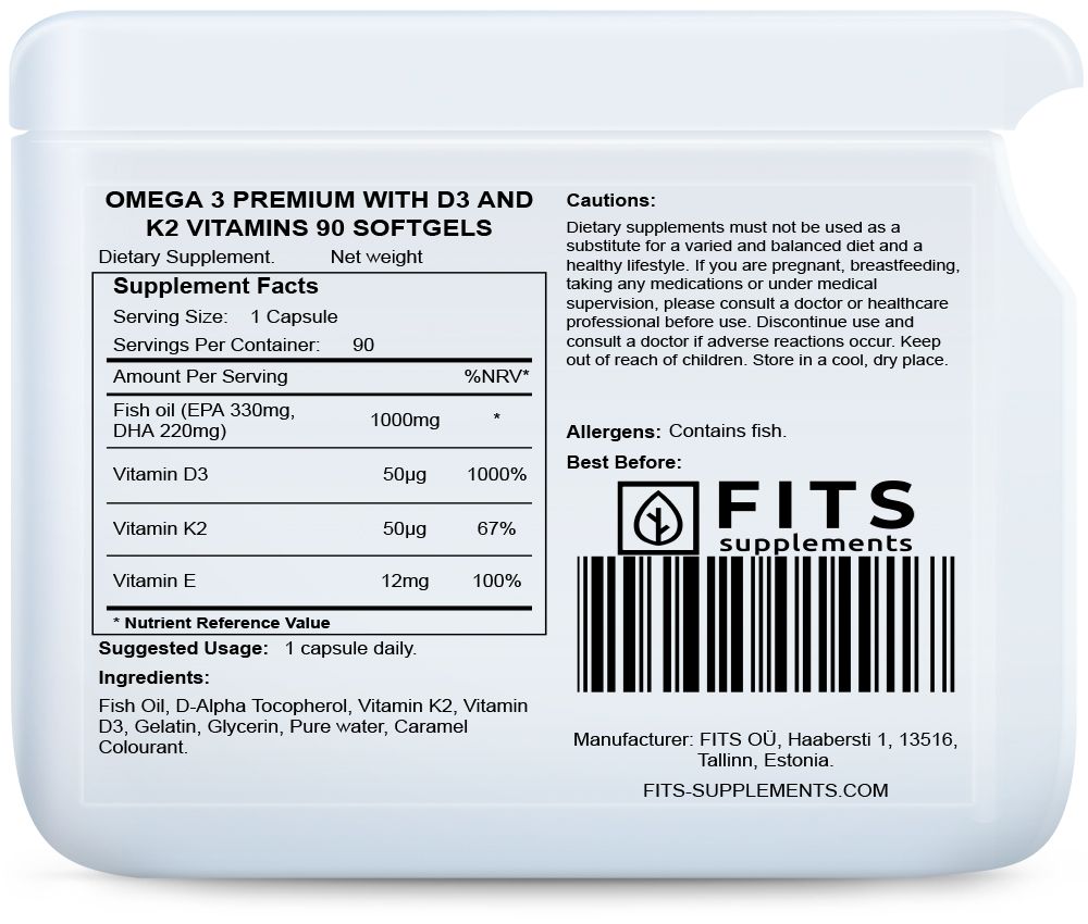 Omega 3 Prémium D3- és K2-vitaminokkal 90 lágy kapszula