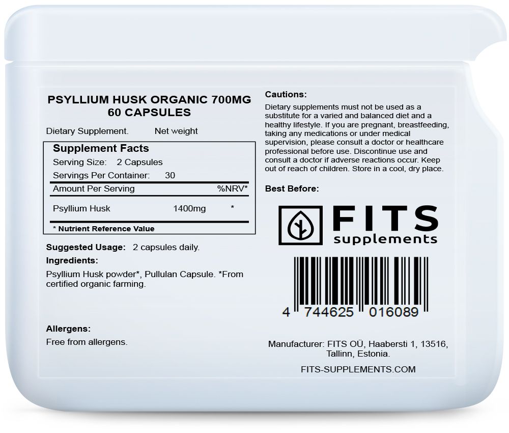FITS Psyllium Husk Organic 700mg capsules