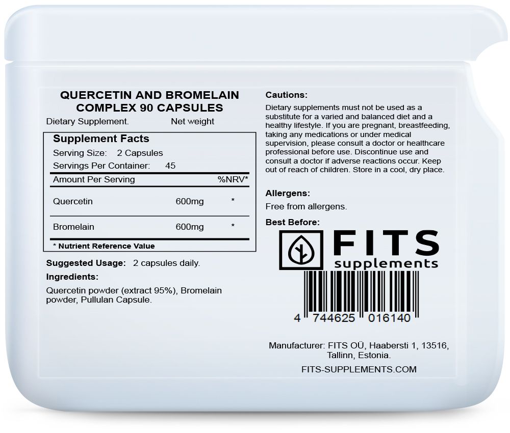 Quercetin and Bromelain Complex 90 capsules