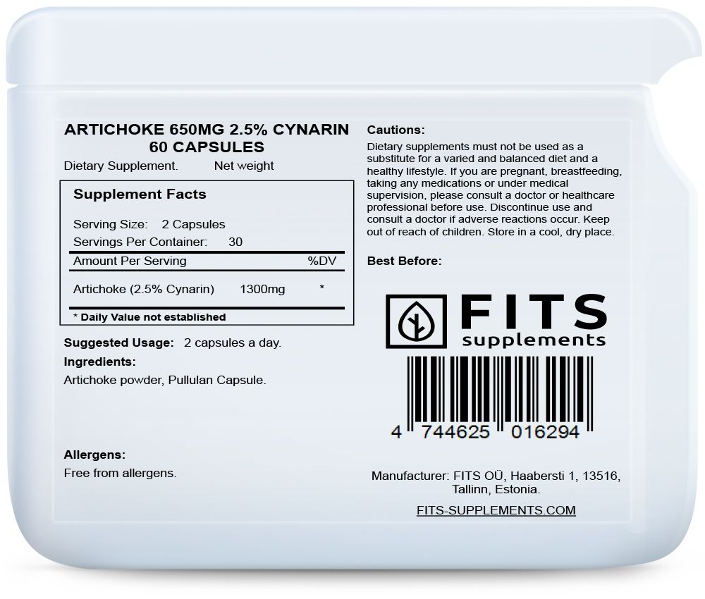 Articsóka 650mg 2,5% Cinarin 60 kapszula