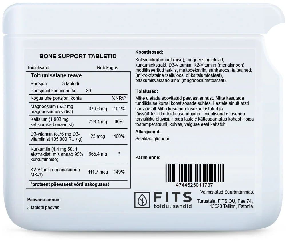 Bone Support 90 tablets - FITS Dietary Supplements