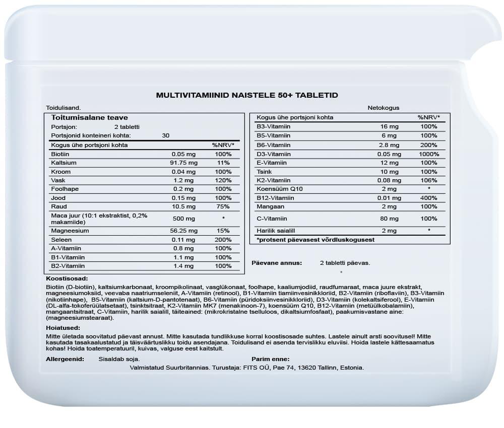 Multivitamin for Women Over 50 Years 60 tablets - FITS Dietary Supplements