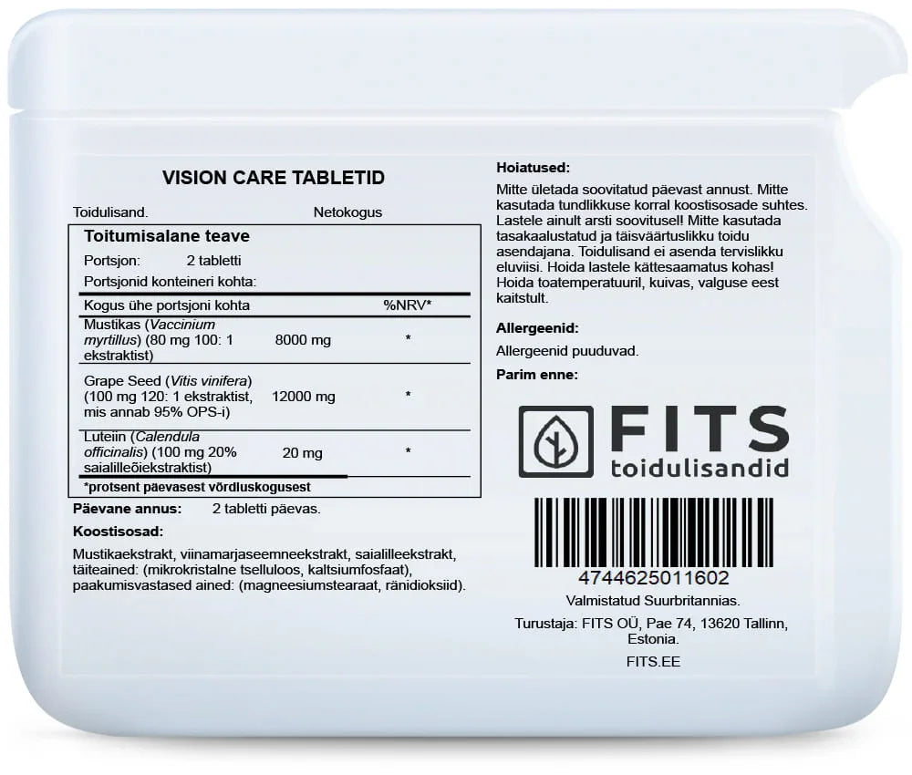Vision Care 60 tablets - FITS Dietary Supplements